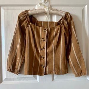 Vintage Inspired Mustard Stripe Blouse